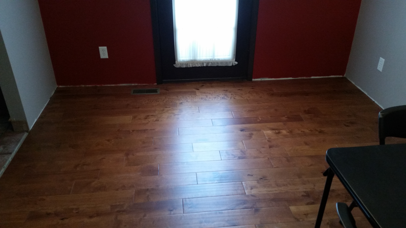 Dining room. The card table felt much less out of place when it was just plywood...